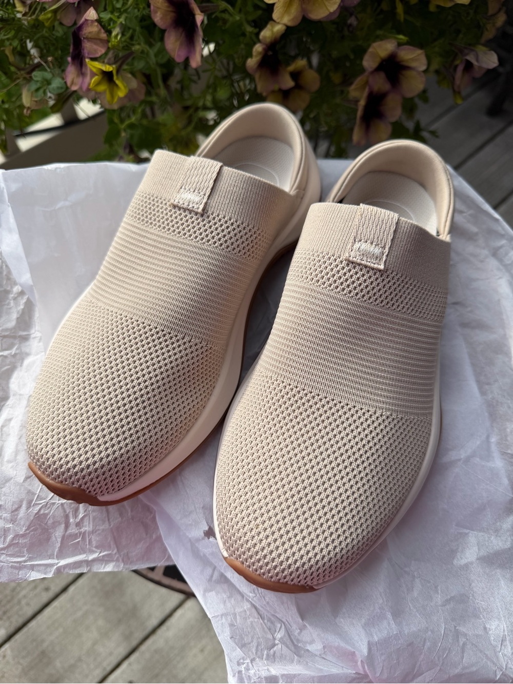 Ryka NIB Slip-On Knit Sneakers in taupe